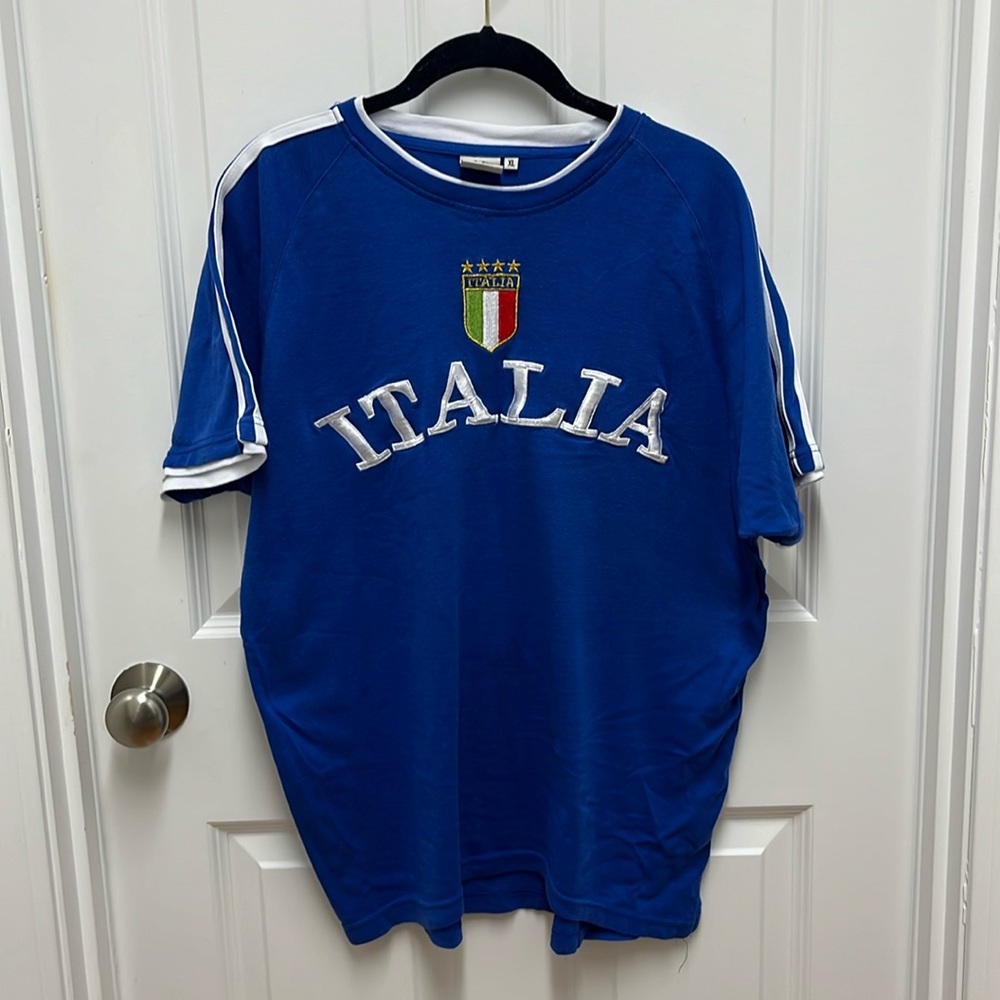 FM Italian Tee Shirt Size Embroidered Logo &‎ Letters Vintage - XL